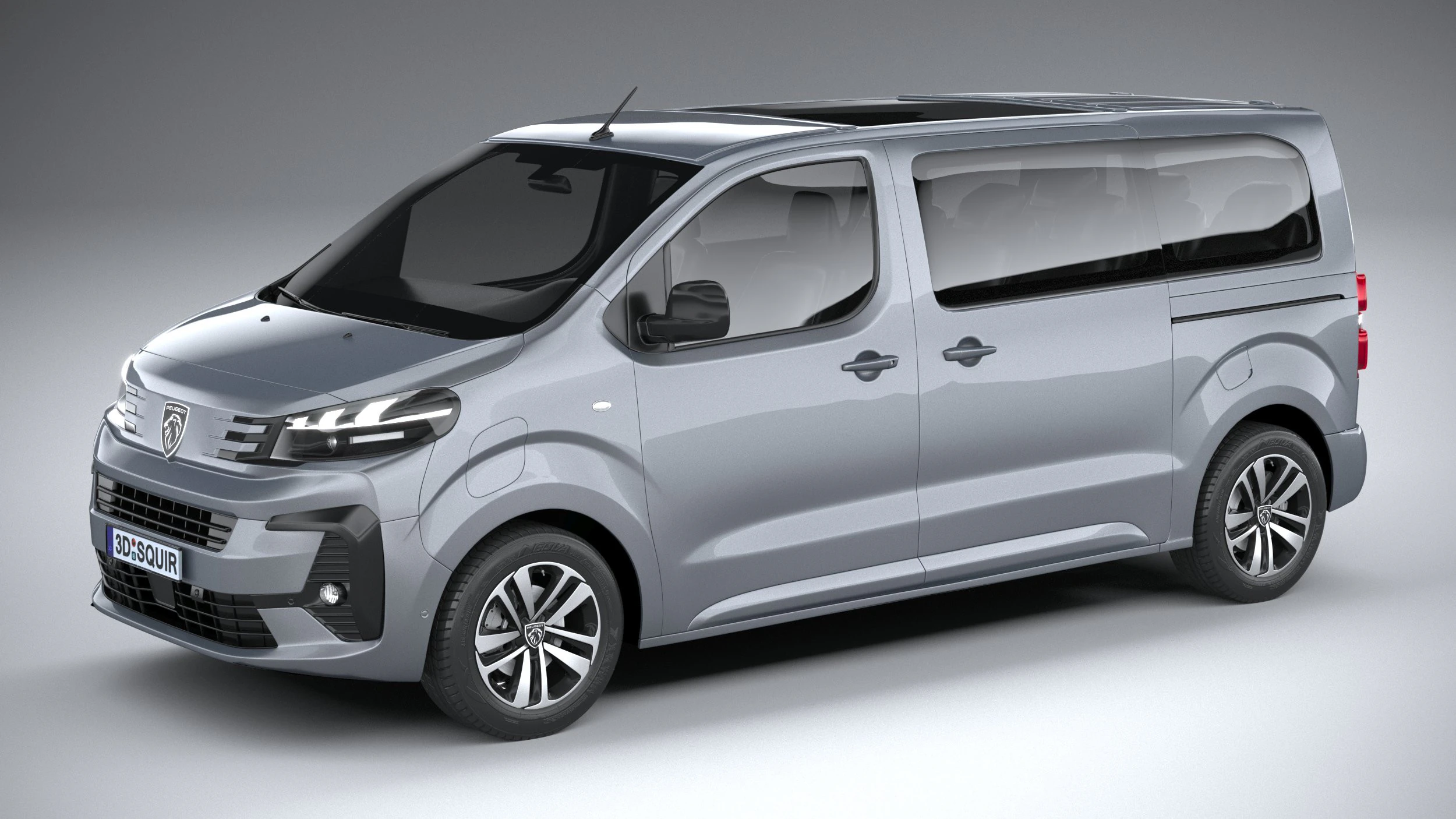 Peugeot E-Traveller 2024 3D Model .c4d .max .obj .3ds .fbx .stl .blend