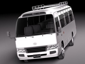 Toyota Coaster 2012 Minibus 3D 모델