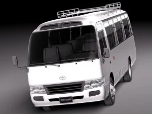Toyota Coaster 2012 Minibus 3D Model
