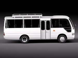 Toyota Coaster 2012 Minibus 3D Model