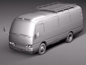 Toyota Coaster 2012 Minibus 3D Model