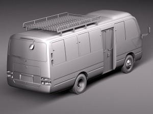 Toyota Coaster 2012 Minibus 3D 모델