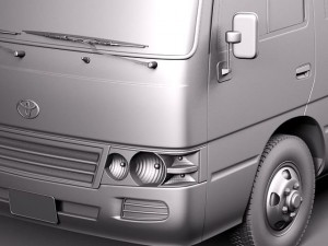 Toyota Coaster 2012 Minibus 3D 모델