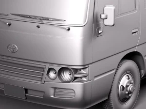 Toyota Coaster 2012 Minibus 3D Model