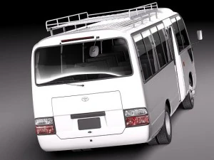 Toyota Coaster 2012 Minibus 3D Model