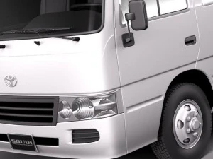 Toyota Coaster 2012 Minibus 3D Model