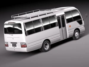 Toyota Coaster 2012 Minibus 3D Model