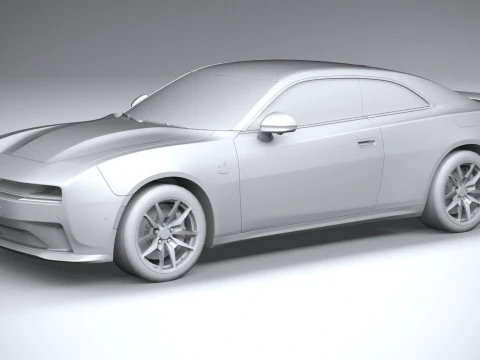 Dodge Charger Daytona 2024 LowPoly 3D Model