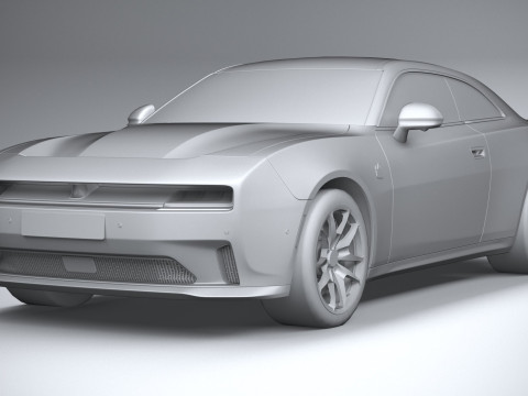 Dodge Charger Daytona 2024 LowPoly 3D Model