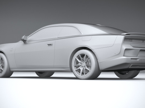Dodge Charger Daytona 2024 LowPoly 3D Model