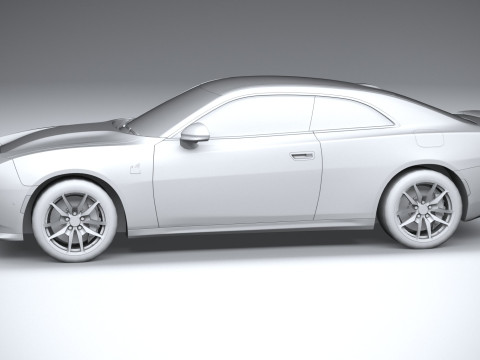 Dodge Charger Daytona 2024 LowPoly 3D Model