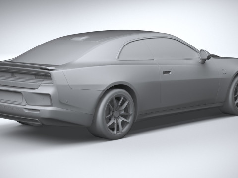 Dodge Charger Daytona 2024 LowPoly 3D Model