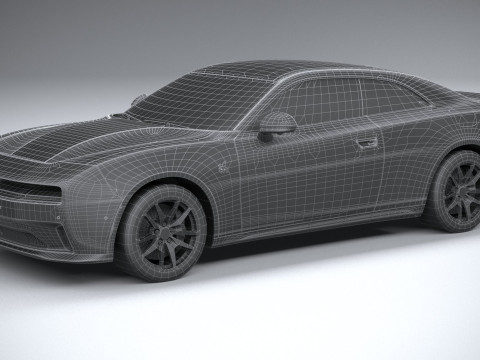 Dodge Charger Daytona 2024 LowPoly 3D Model