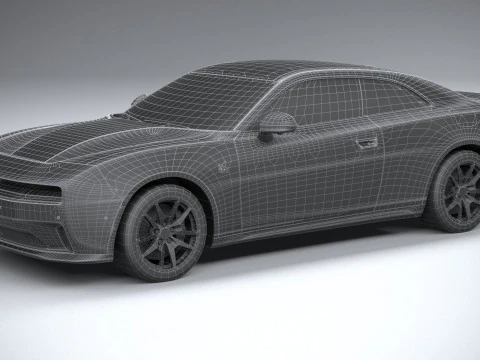 Dodge Charger Daytona 2024 LowPoly 3D Model