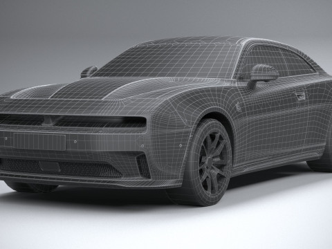 Dodge Charger Daytona 2024 LowPoly 3D Model