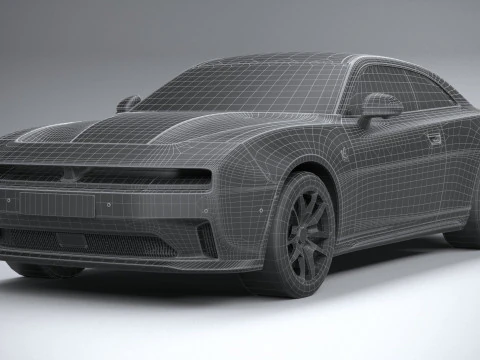 Dodge Charger Daytona 2024 LowPoly 3D Model