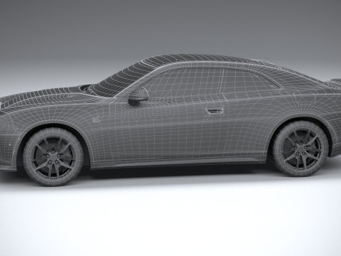 Dodge Charger Daytona 2024 LowPoly 3D Model