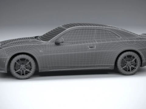 Dodge Charger Daytona 2024 LowPoly 3D Model