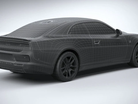 Dodge Charger Daytona 2024 LowPoly 3D Model
