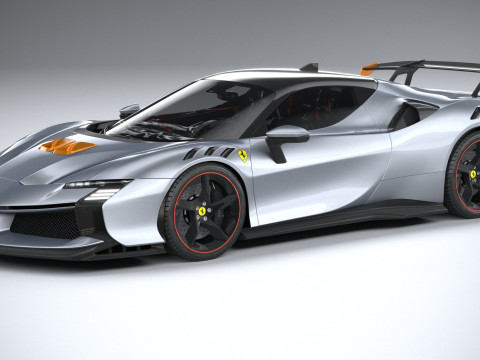 Ferrari SF90 XX Stradale 2024 LowPoly 3D Model