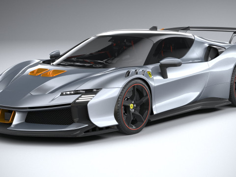 Ferrari SF90 XX Stradale 2024 LowPoly 3D Model