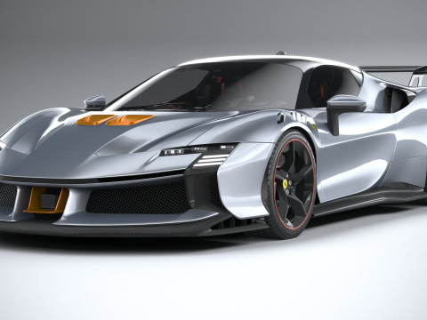 Ferrari SF90 XX Stradale 2024 LowPoly 3D Model