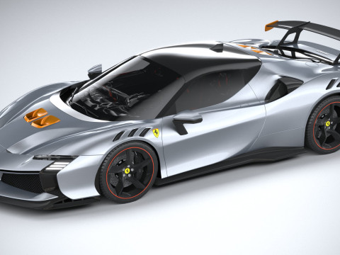 Ferrari SF90 XX Stradale 2024 LowPoly 3D Model