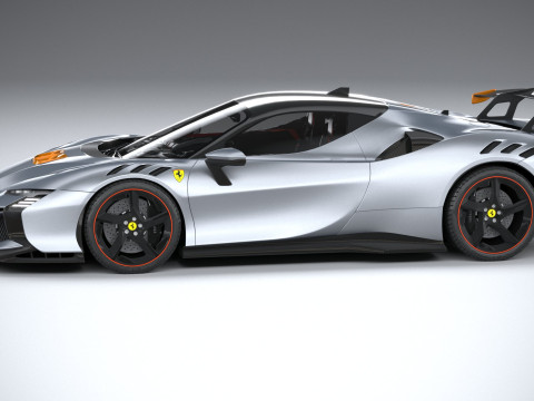 Ferrari SF90 XX Stradale 2024 LowPoly 3D Model