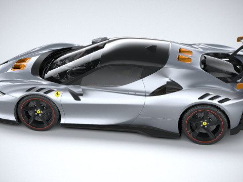 Ferrari SF90 XX Stradale 2024 LowPoly 3D Model