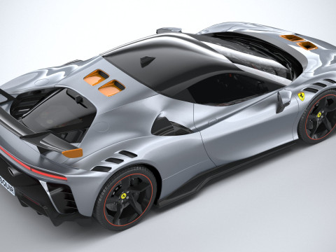 Ferrari SF90 XX Stradale 2024 LowPoly 3D Model