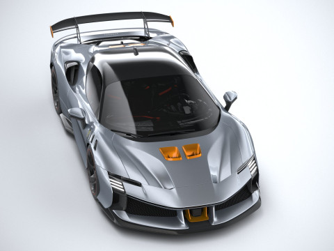 Ferrari SF90 XX Stradale 2024 LowPoly 3D Model