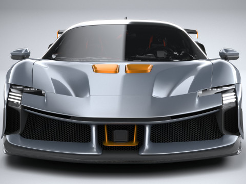 Ferrari SF90 XX Stradale 2024 LowPoly 3D Model
