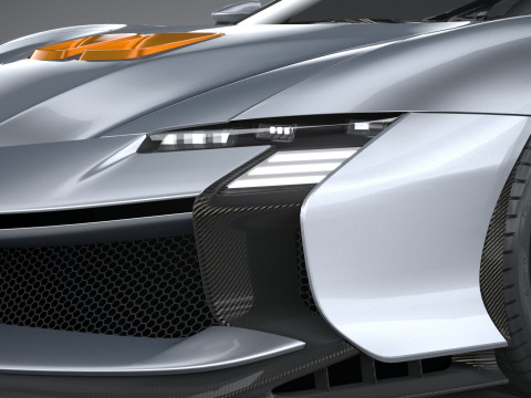 Ferrari SF90 XX Stradale 2024 LowPoly 3D Model