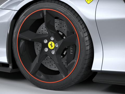 Ferrari SF90 XX Stradale 2024 LowPoly 3D Model