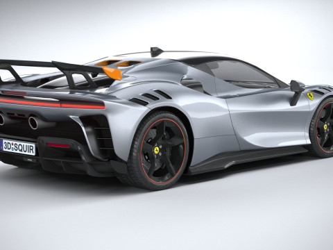 Ferrari SF90 XX Stradale 2024 LowPoly 3D Model