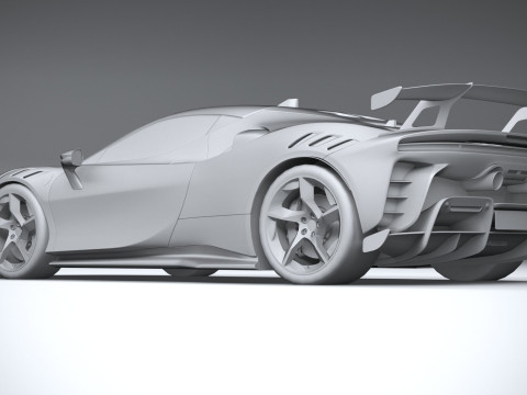 Ferrari SF90 XX Stradale 2024 LowPoly 3D Model