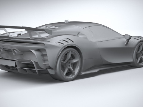 Ferrari SF90 XX Stradale 2024 LowPoly 3D Model