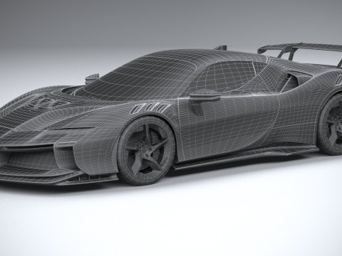 Ferrari SF90 XX Stradale 2024 LowPoly 3D Model