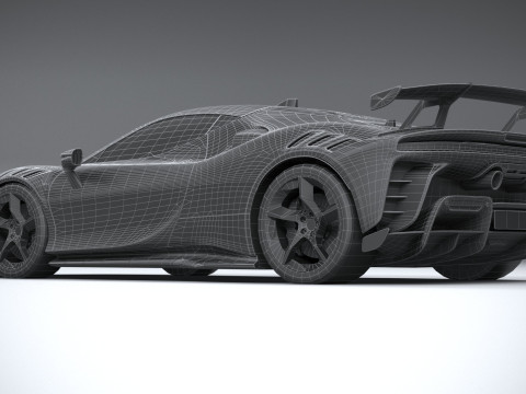Ferrari SF90 XX Stradale 2024 LowPoly 3D Model
