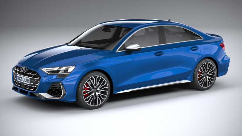 Audi S3 Sedan 2025 Modelo 3D .c4d .max .obj .3ds .fbx .stl .blend 