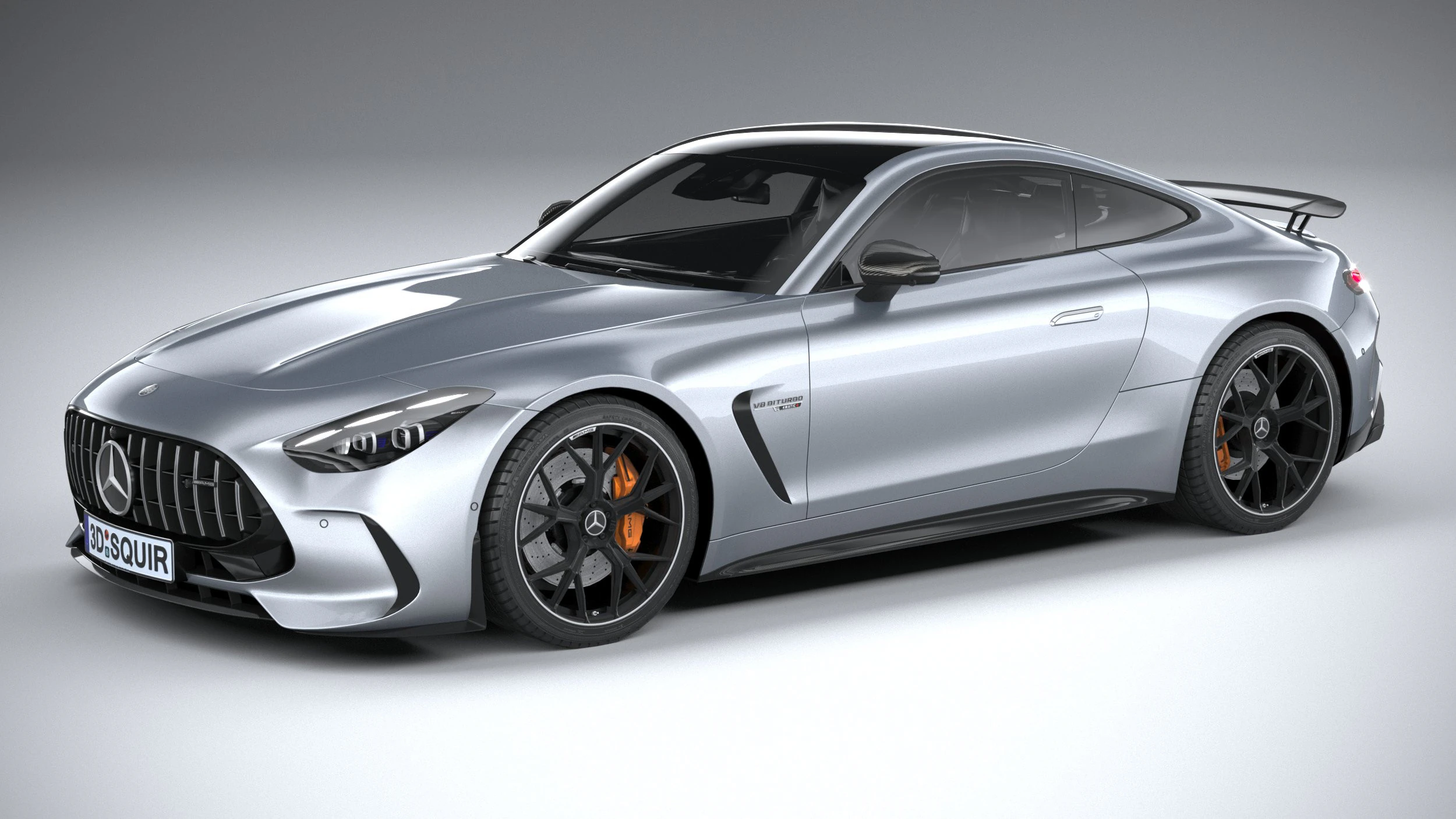 Mercedes-Benz AMG GT Coupe 2024 LowPoly 3D Model .c4d .max .obj .3ds .fbx .stl .blend 