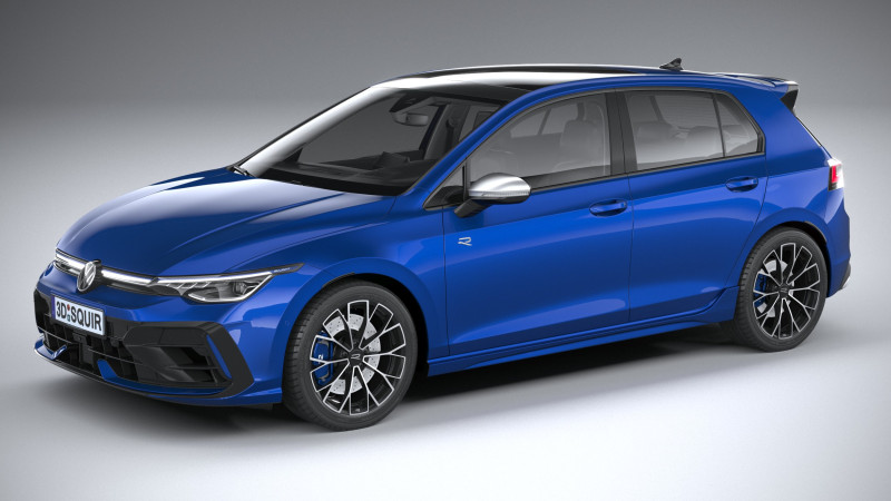 Volkswagen Golf R 2025 3D Model .c4d .max .obj .3ds .fbx .stl .blend 