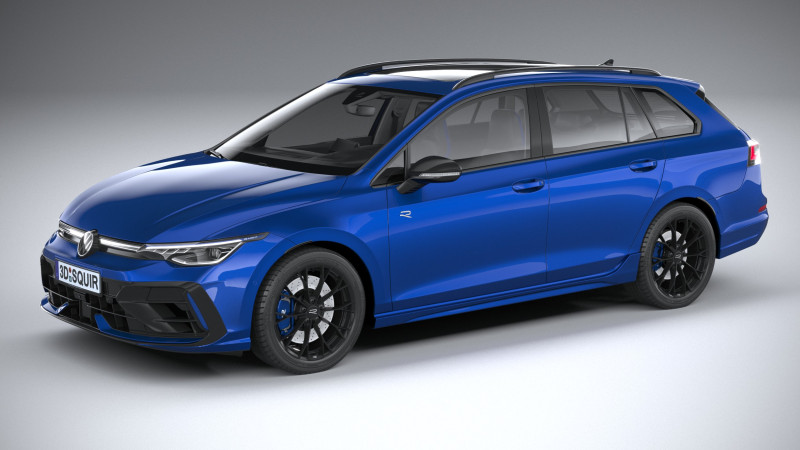 Volkswagen Golf R Variant 2025 3D Модель .c4d .max .obj .3ds .fbx .stl .blend 