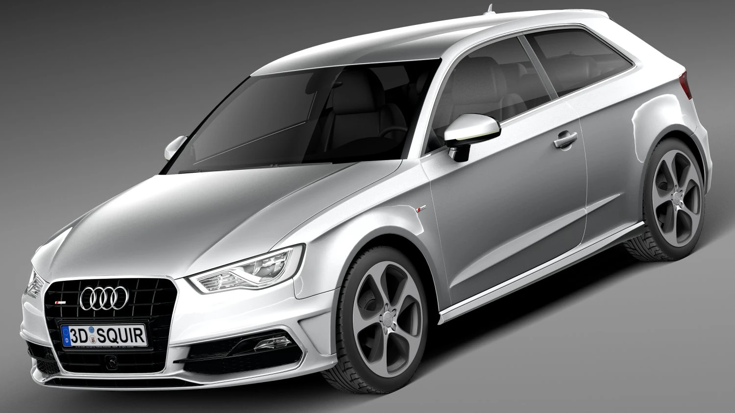 Audi A3 2013 S-Line 3D Model .c4d .max .obj .3ds .fbx .stl .blend