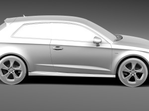 Audi A3 2013 S-Line 3D Model