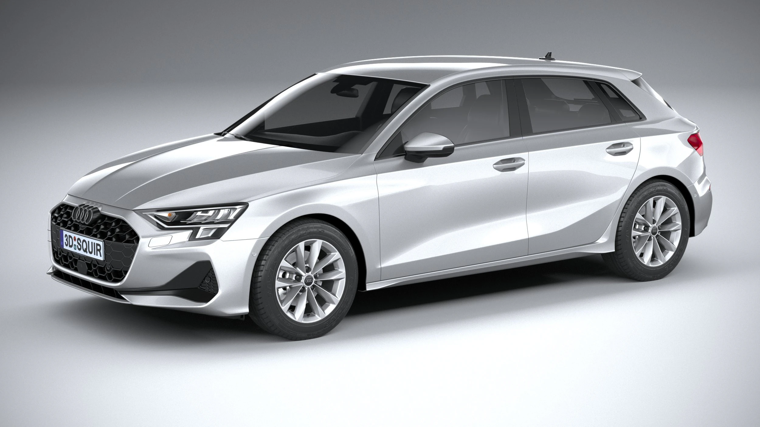 Audi A3 Sportback 2025 3D Model .c4d .max .obj .3ds .fbx .stl .blend