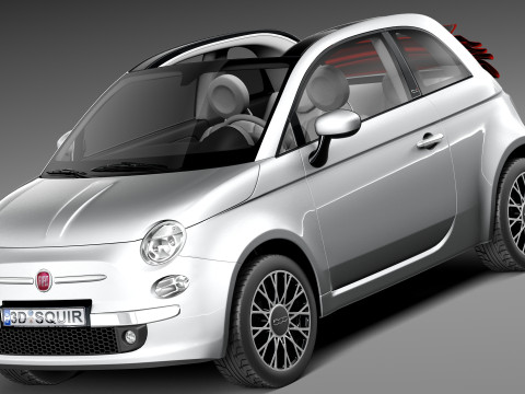 Fiat 500C 2013 3D Model