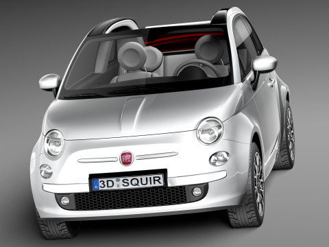 Fiat 500C 2013 3D Model