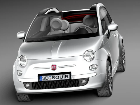 Fiat 500C 2013 3D Model