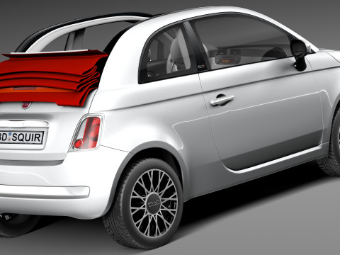 Fiat 500C 2013 3D Model